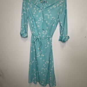 Elegant Teal Patterned Dress